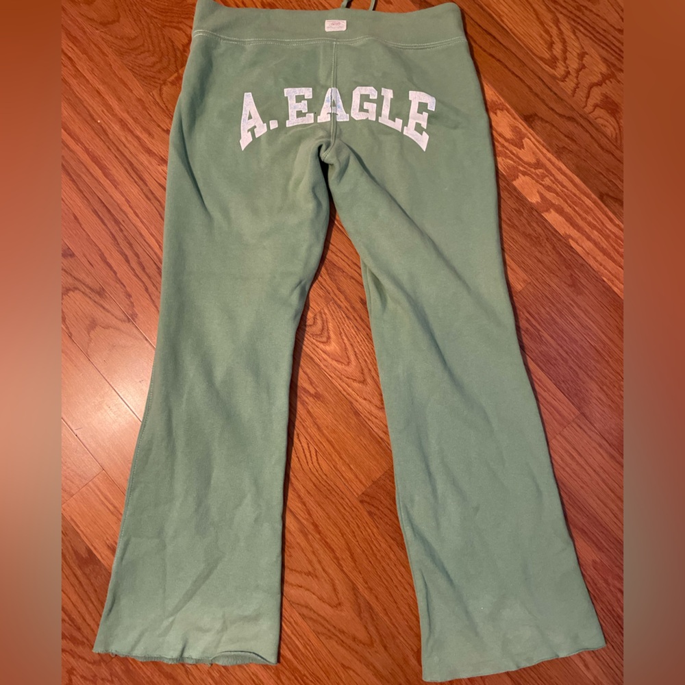 American Eagle Straight Leg Sweatpants Size XS Green Y2K
